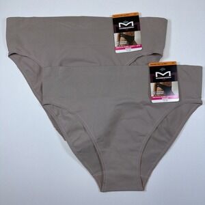 Maidenform Seamless High Leg Bikini Panty Small / 5 Tan 2 Pack DM2317